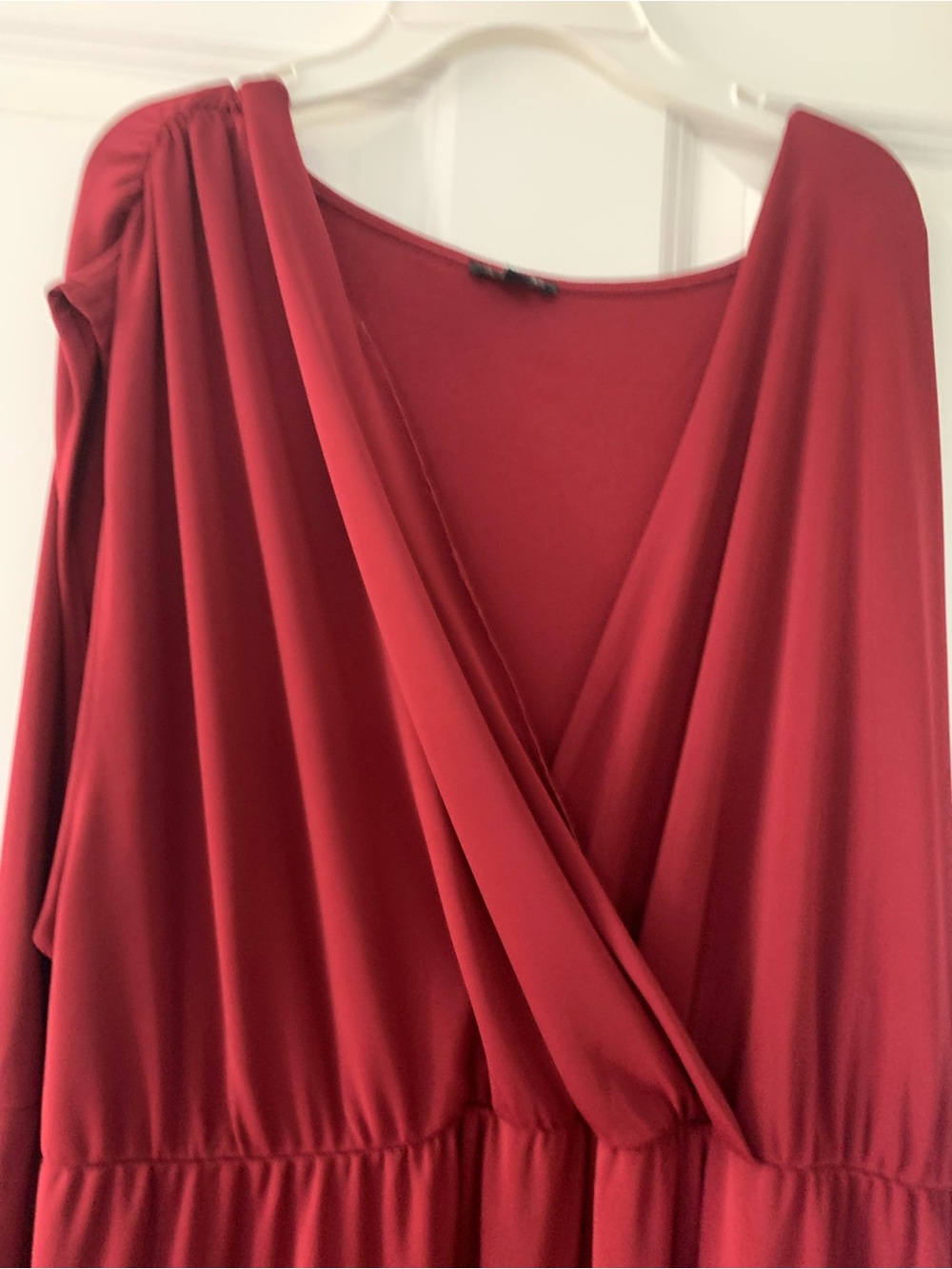 Talbots Deep Red Wrap-Style Maxi Dress 3x - Picture 4 of 5